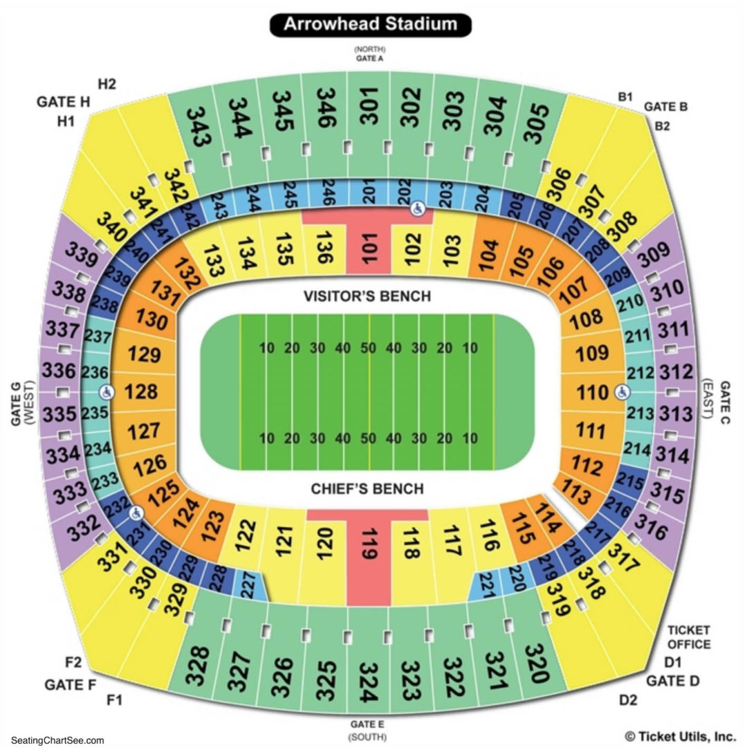 Arrowhead Stadium Seating Chart Seating Charts & Tickets