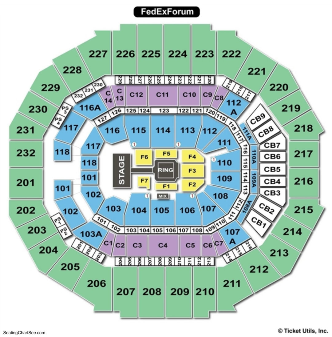FedExForum Seating Chart | Seating Charts & Tickets
