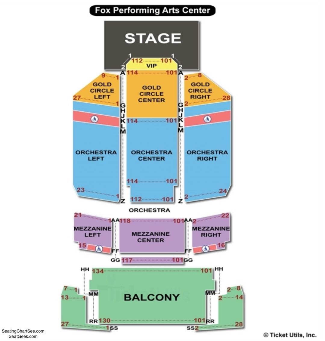 Fox Performing Arts Center Seating Chart Seating Charts & Tickets
