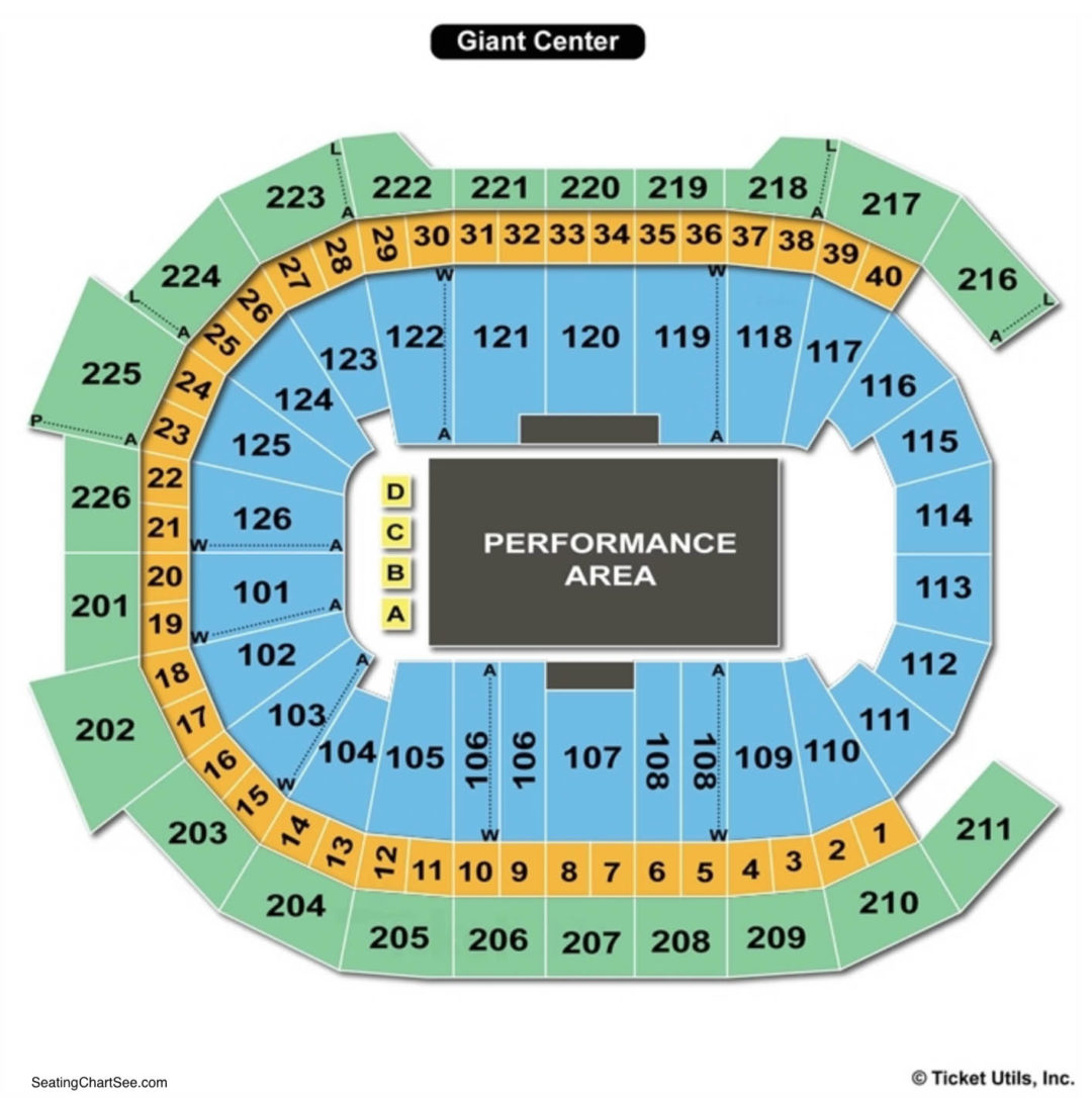 Giant Center Seating Chart With Rows And Seat Numbers