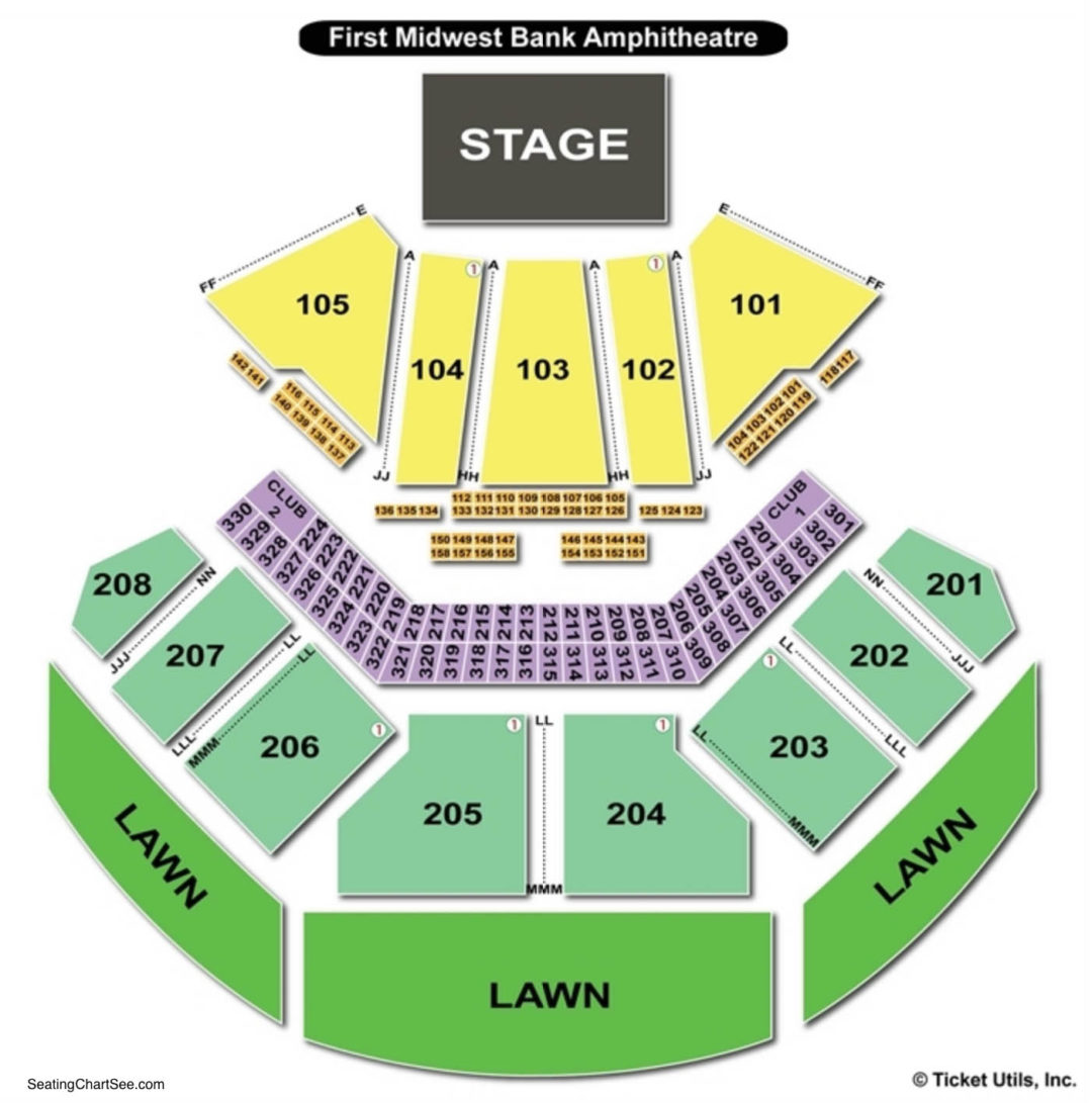 hollywood casino amphitheater lawn seat section map