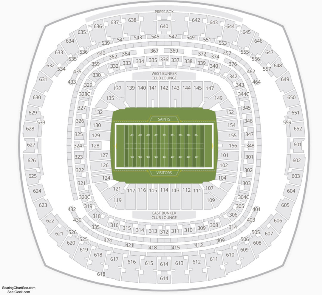 Mercedes Benz Superdome Seating Chart Seating Charts & Tickets