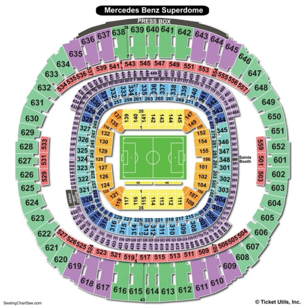 Mercedes Benz Superdome Seating Chart | Seating Charts & Tickets