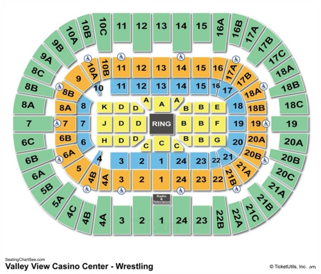valley view casino center seating picture