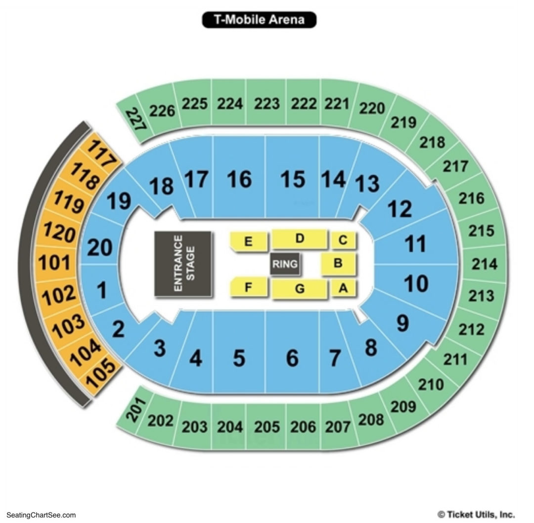 Tmobile arena seat chart