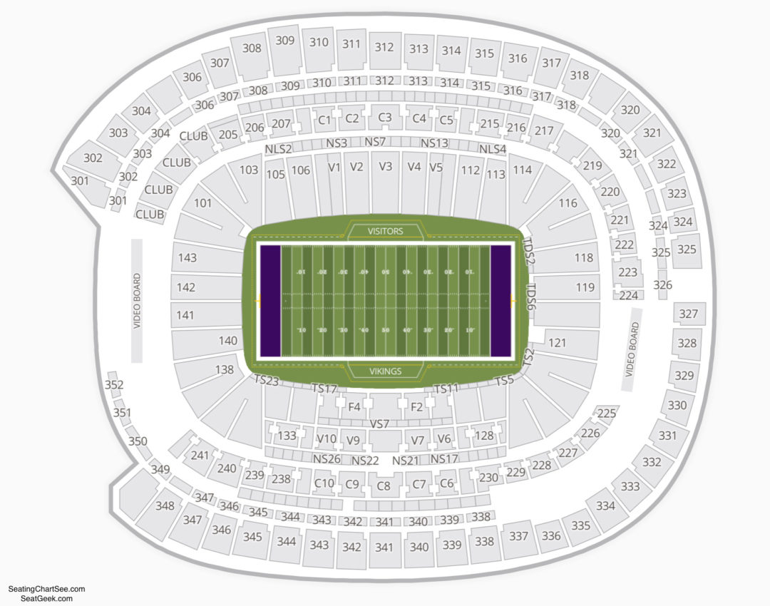 U.s. Bank Stadium Seating Chart With Rows And Seat Numbers