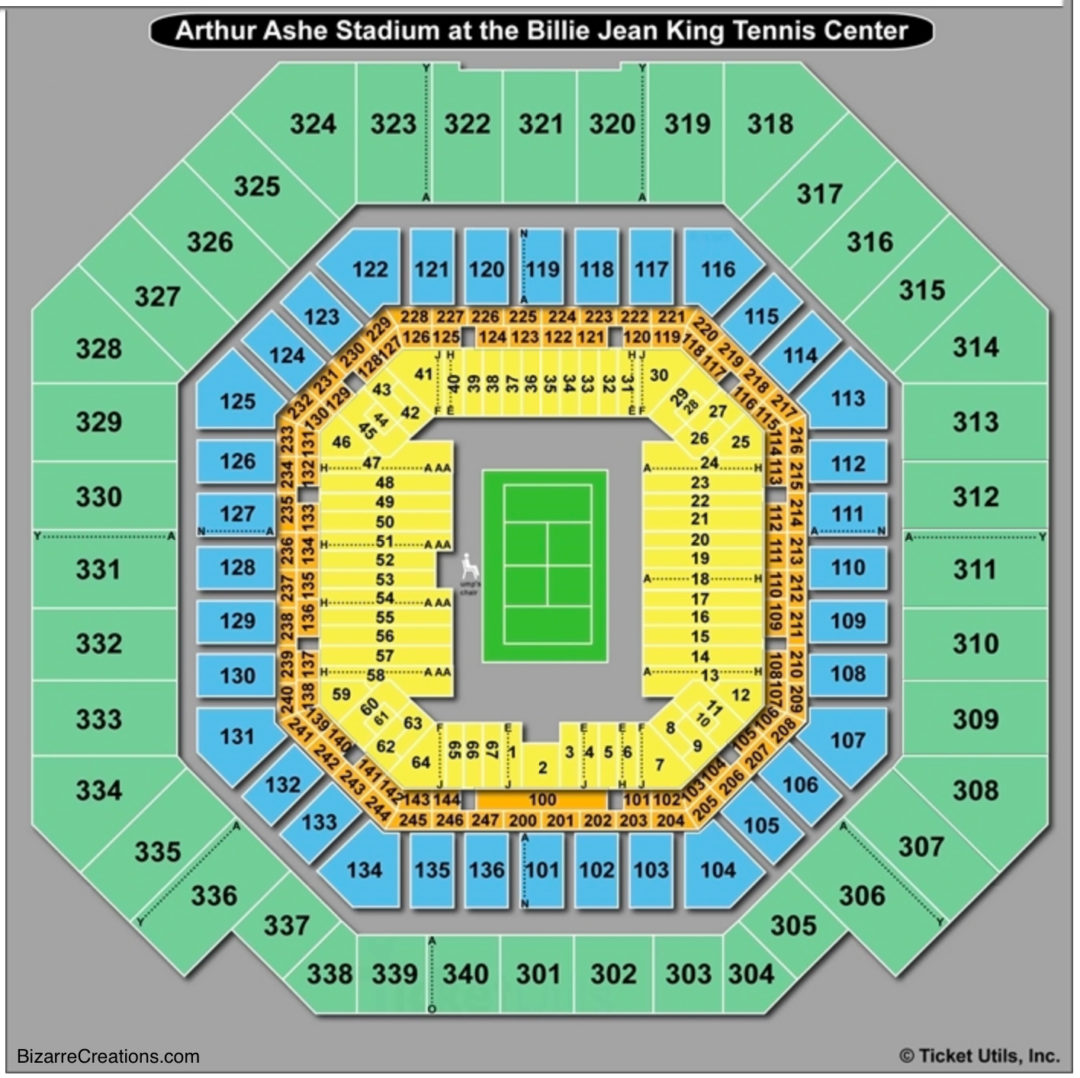 Arthur Ashe Stadium Seating Chart Seating Charts & Tickets