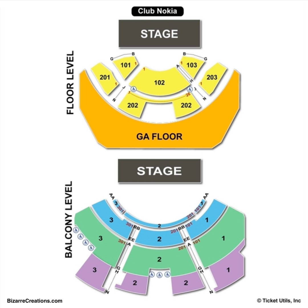 The Novo Seating Chart | Seating Charts & Tickets