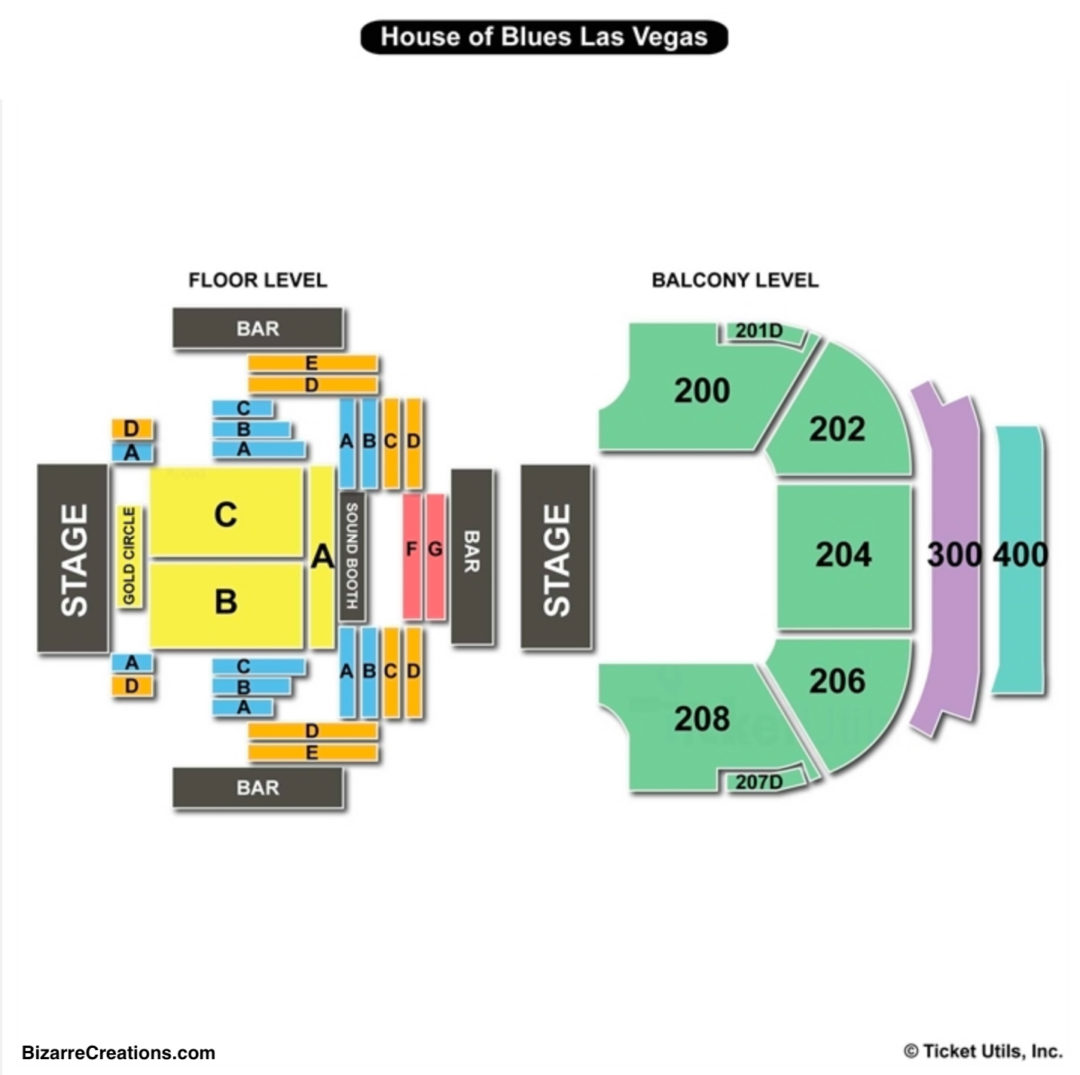 House Of Blues Las Vegas Seating Chart Seating Charts Tickets