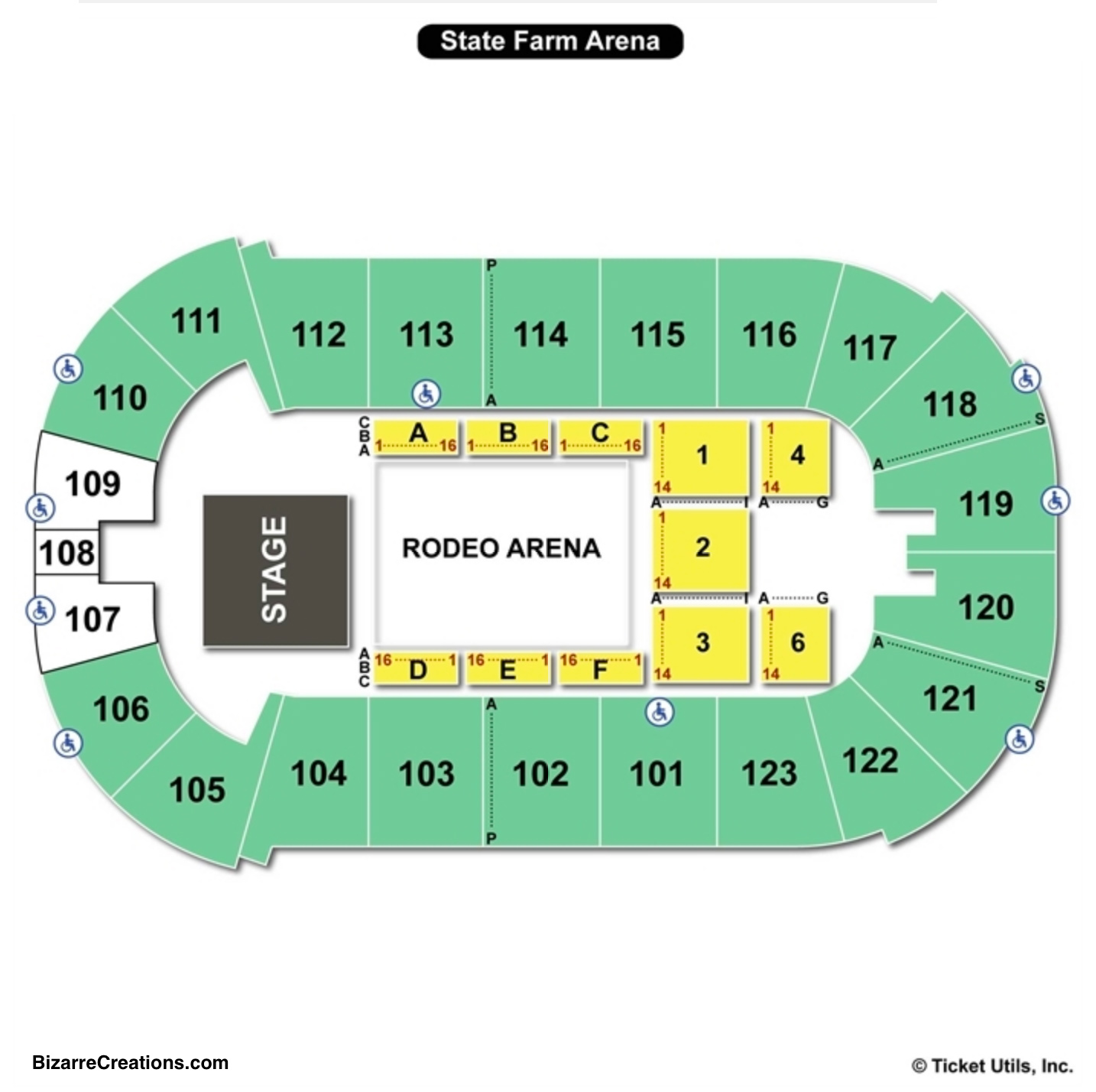 royal farms arena wwe seating chart