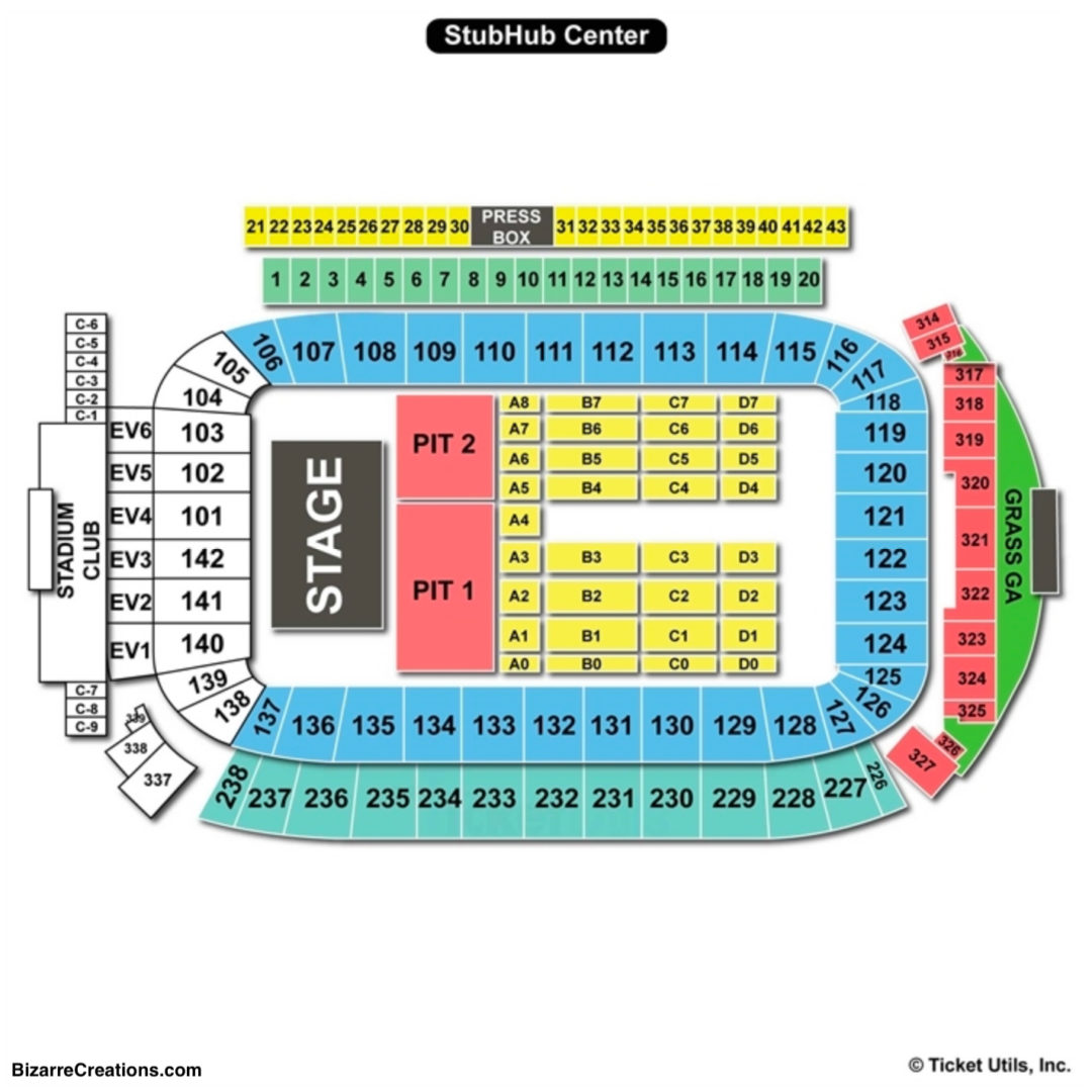 StubHub Center Concert Seating Chart Seating Charts & Tickets