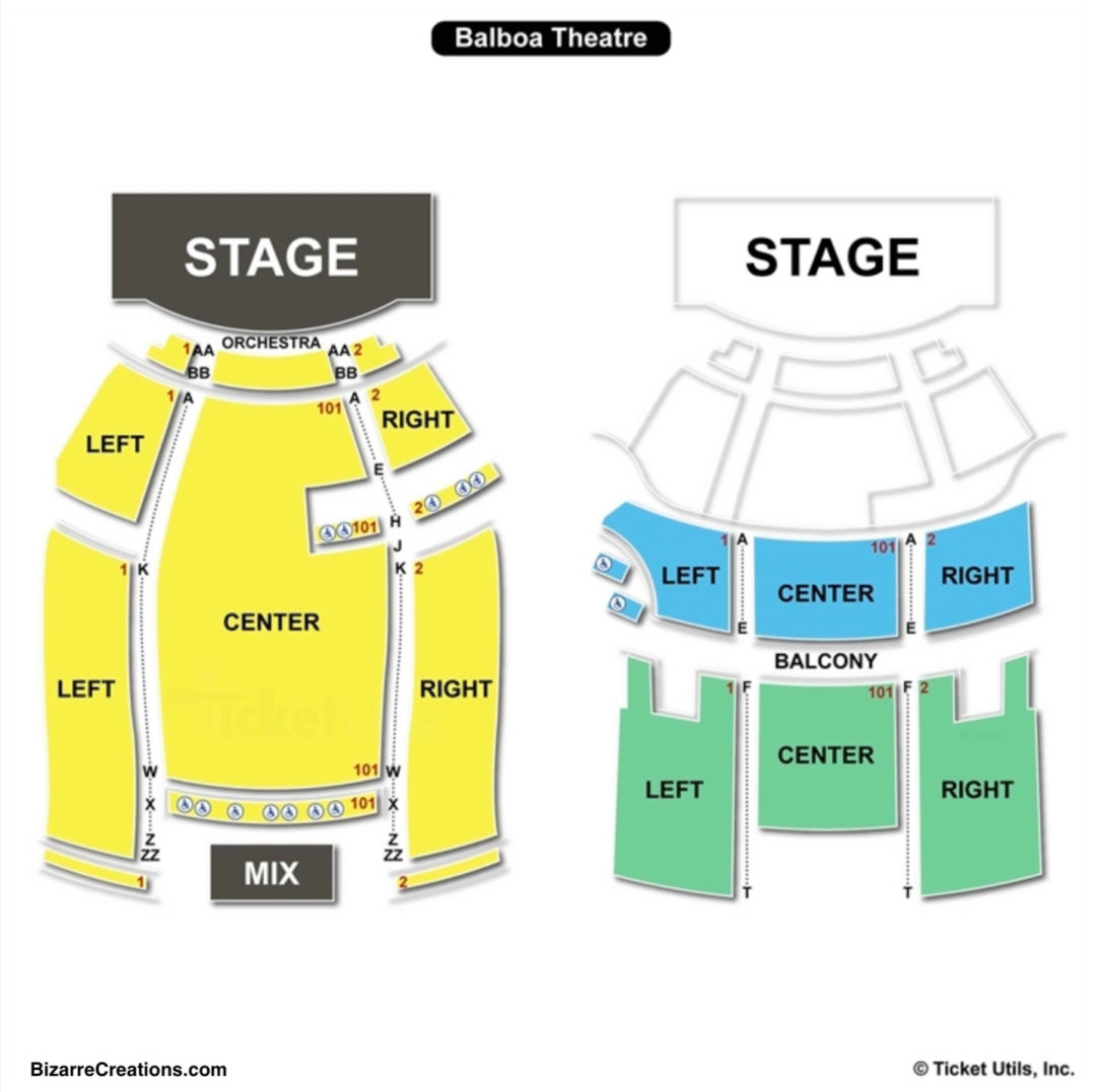 Balboa Theatre Seating Chart Seating Charts & Tickets