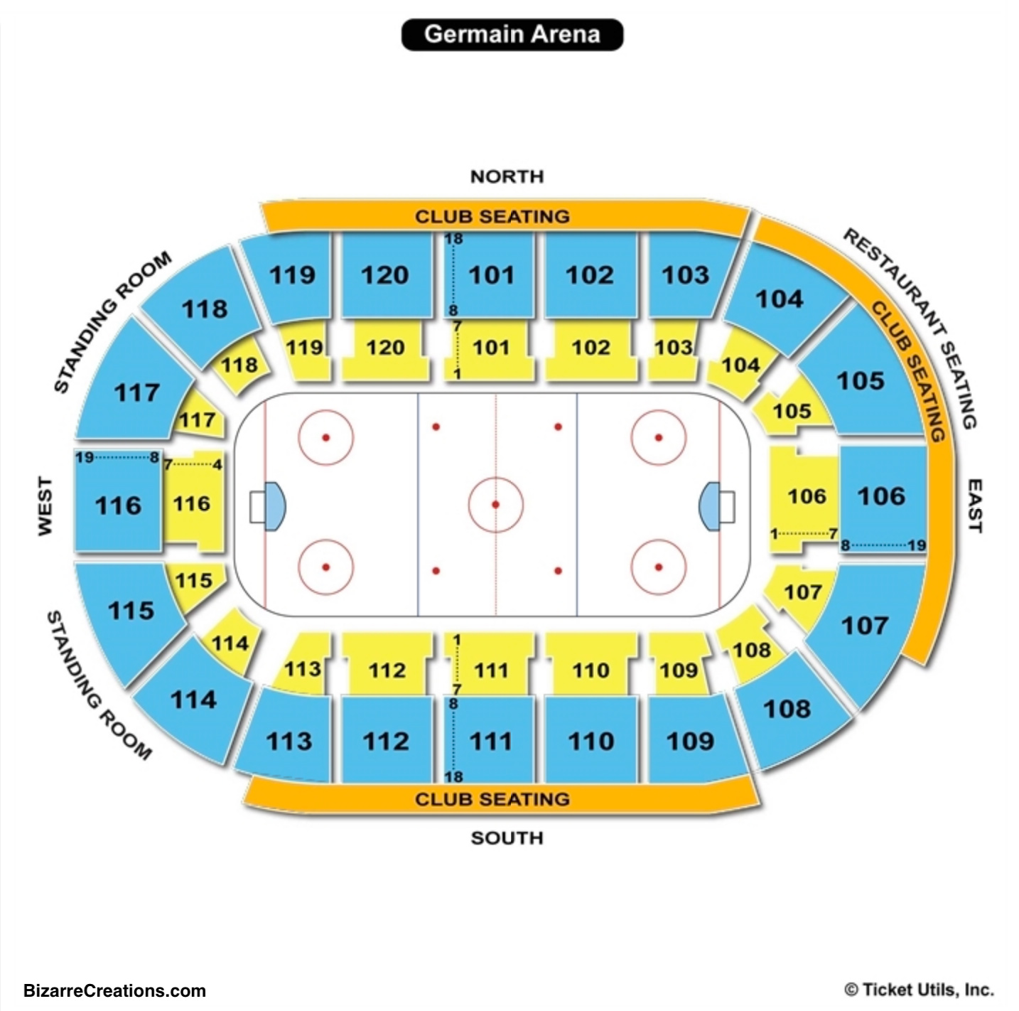 Germain Arena Seating Chart | Seating Charts & Tickets