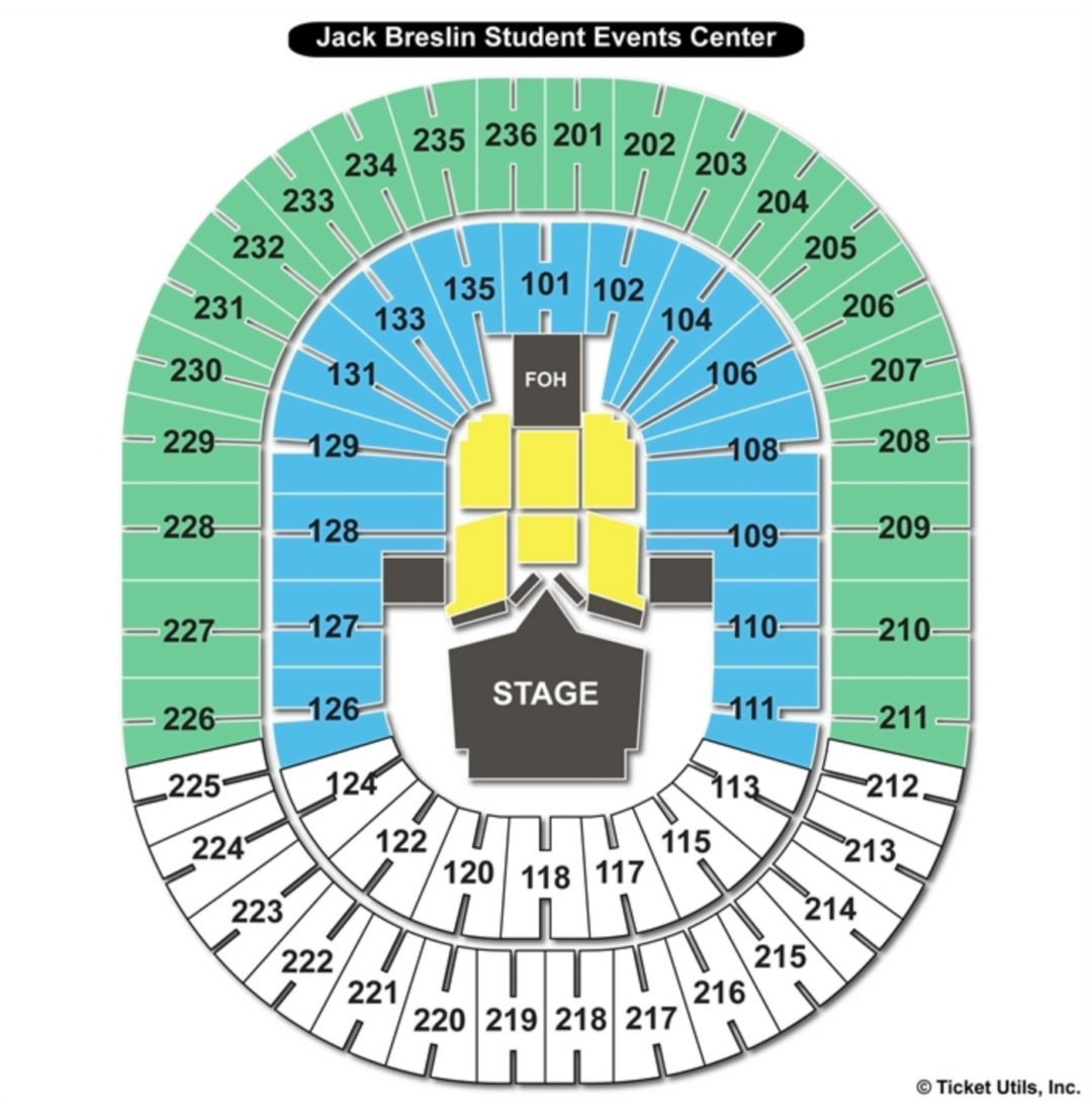 Jack Breslin Student Events Center Seating Chart Seating Charts & Tickets