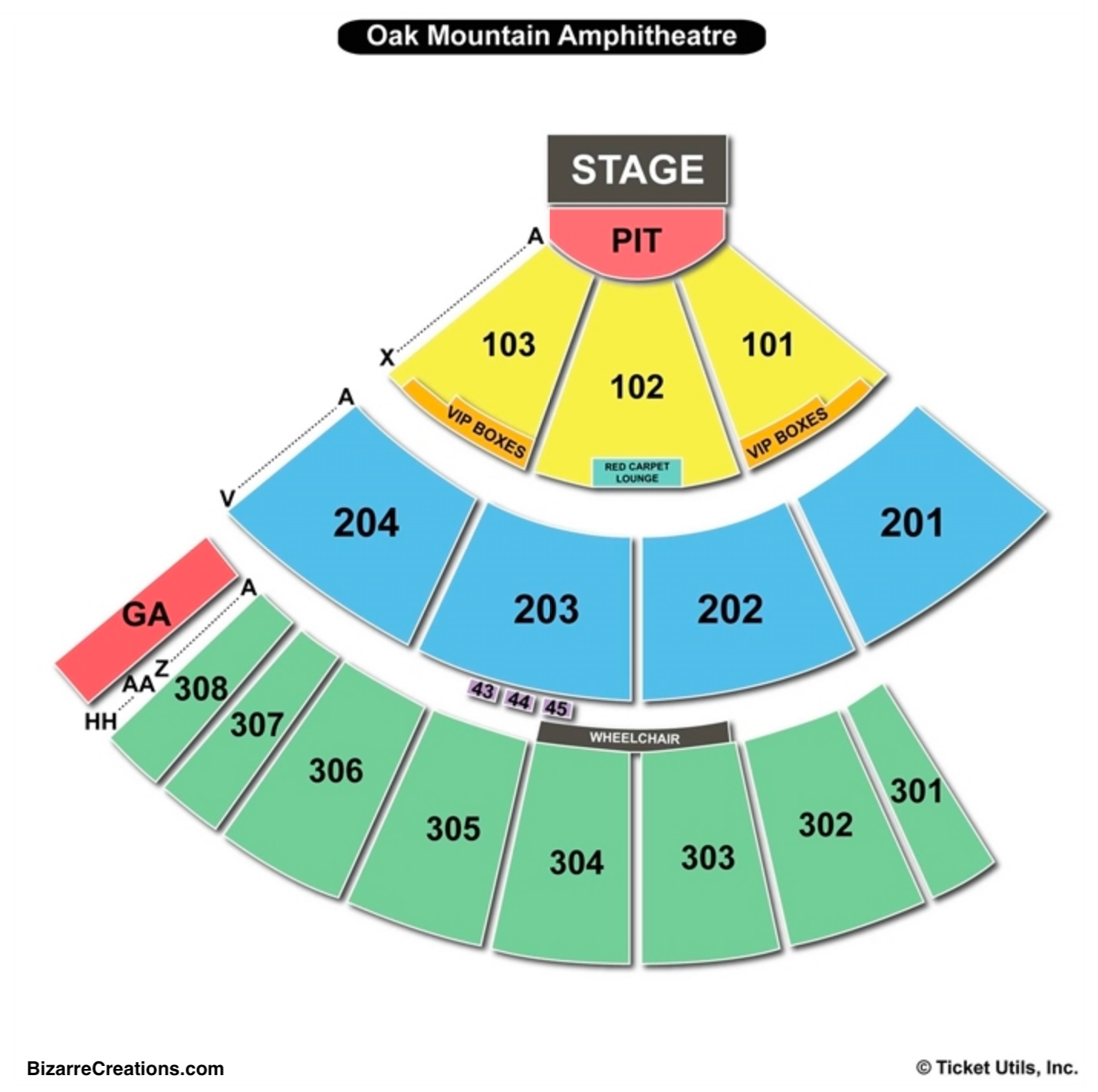 Oak Mountain Amphitheatre Seating Chart Seating Charts & Tickets