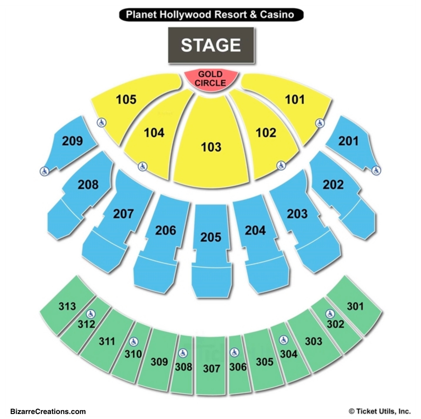hollywood casino amphitheater seating chart section 206