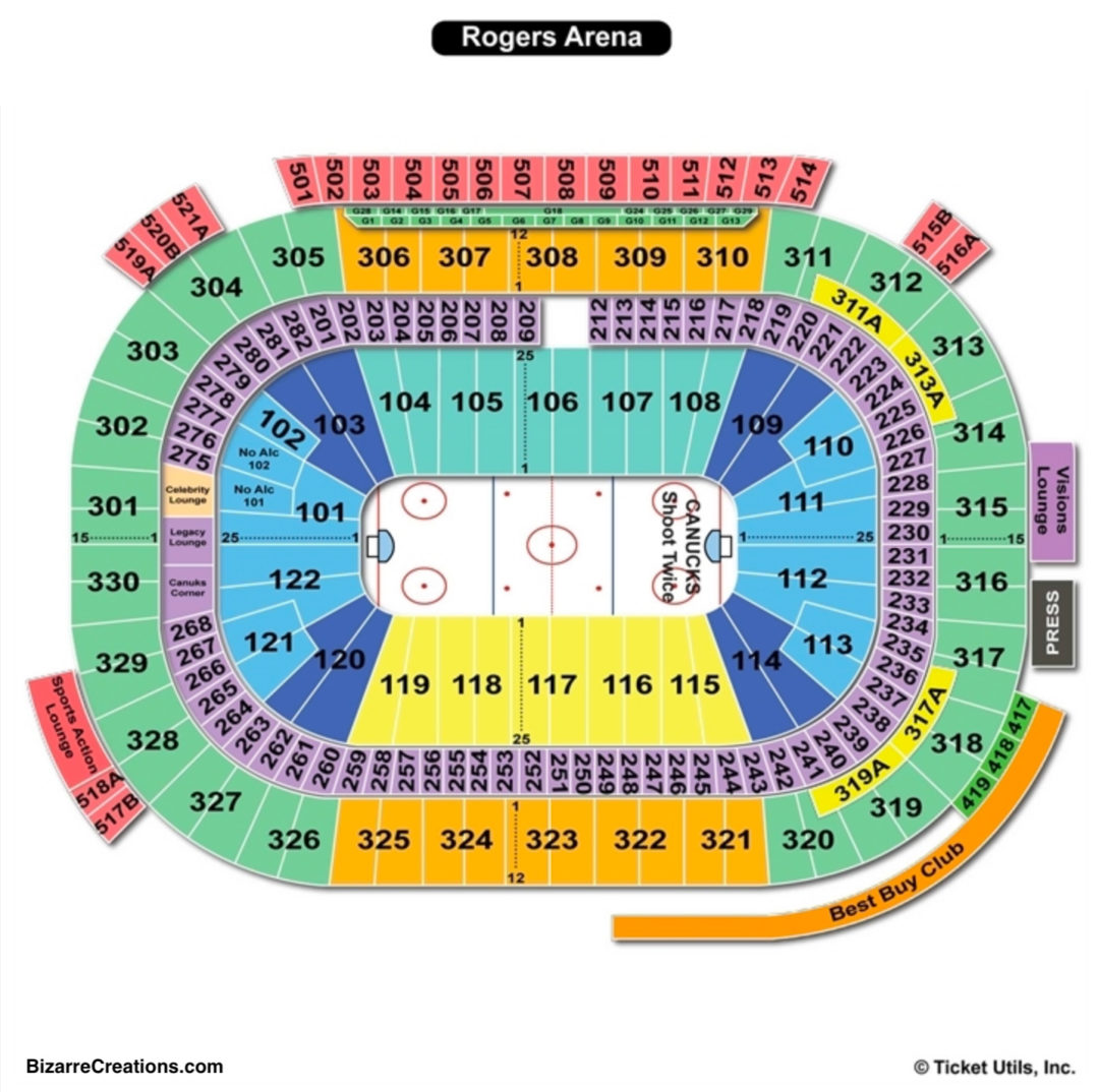 Rogers Arena Seating Chart Seating Charts & Tickets