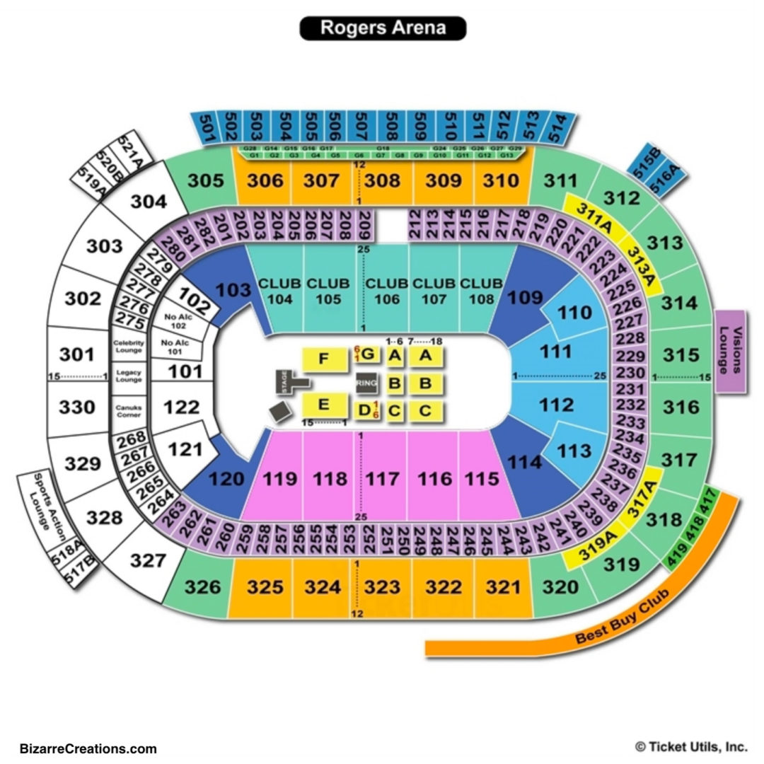 Rogers Arena Seating Chart | Seating Charts & Tickets