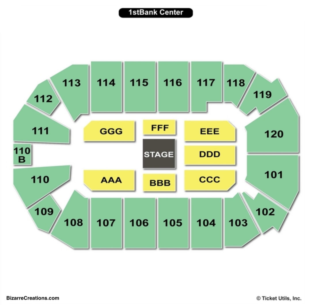 1st Bank Center Seating Chart Seating Charts & Tickets
