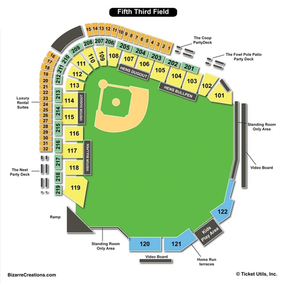 Fifth Third Field Seating Chart Seating Charts & Tickets