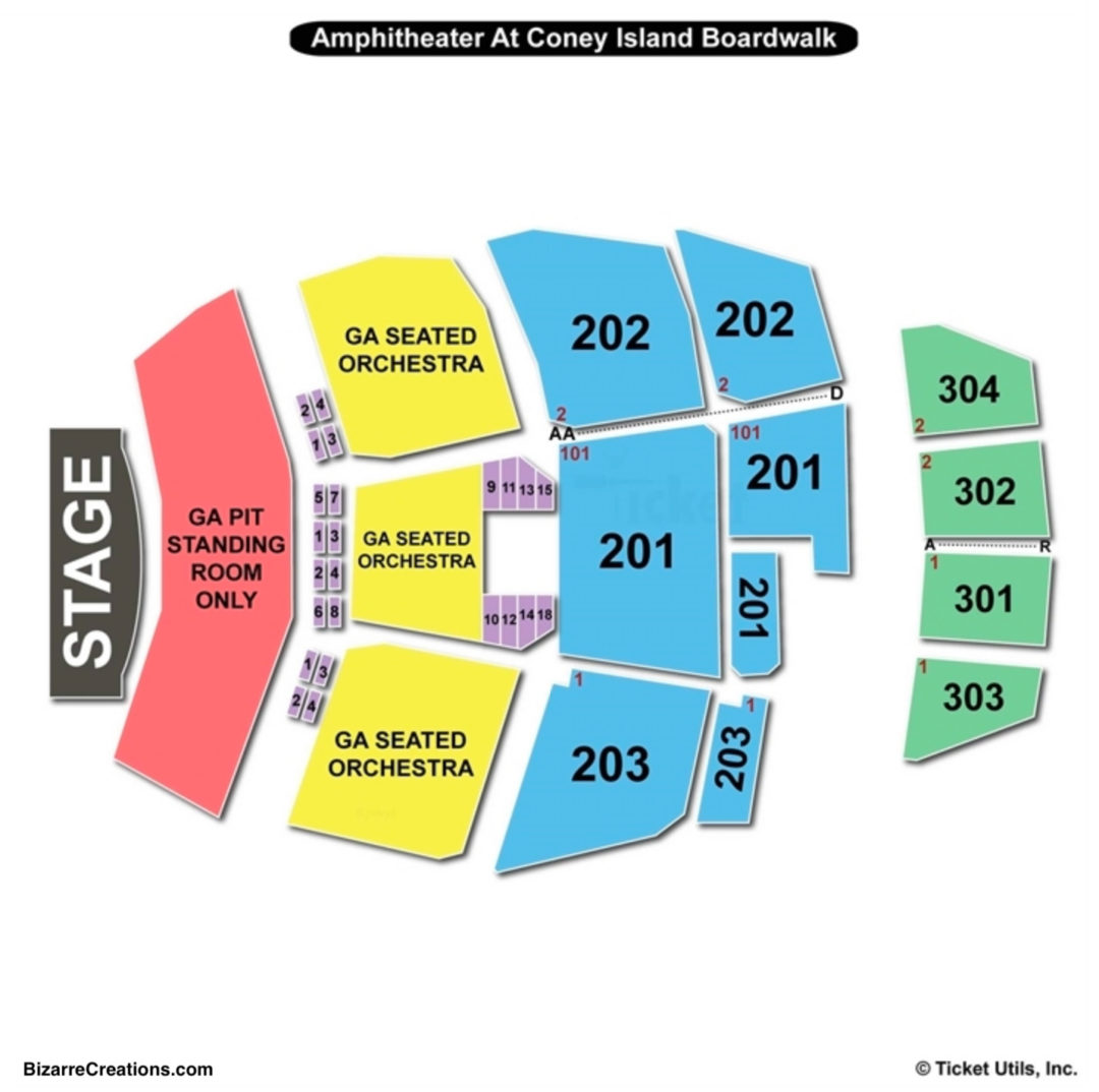 Ford Amphitheater at Coney Island Boardwalk Seating Chart | Seating ...