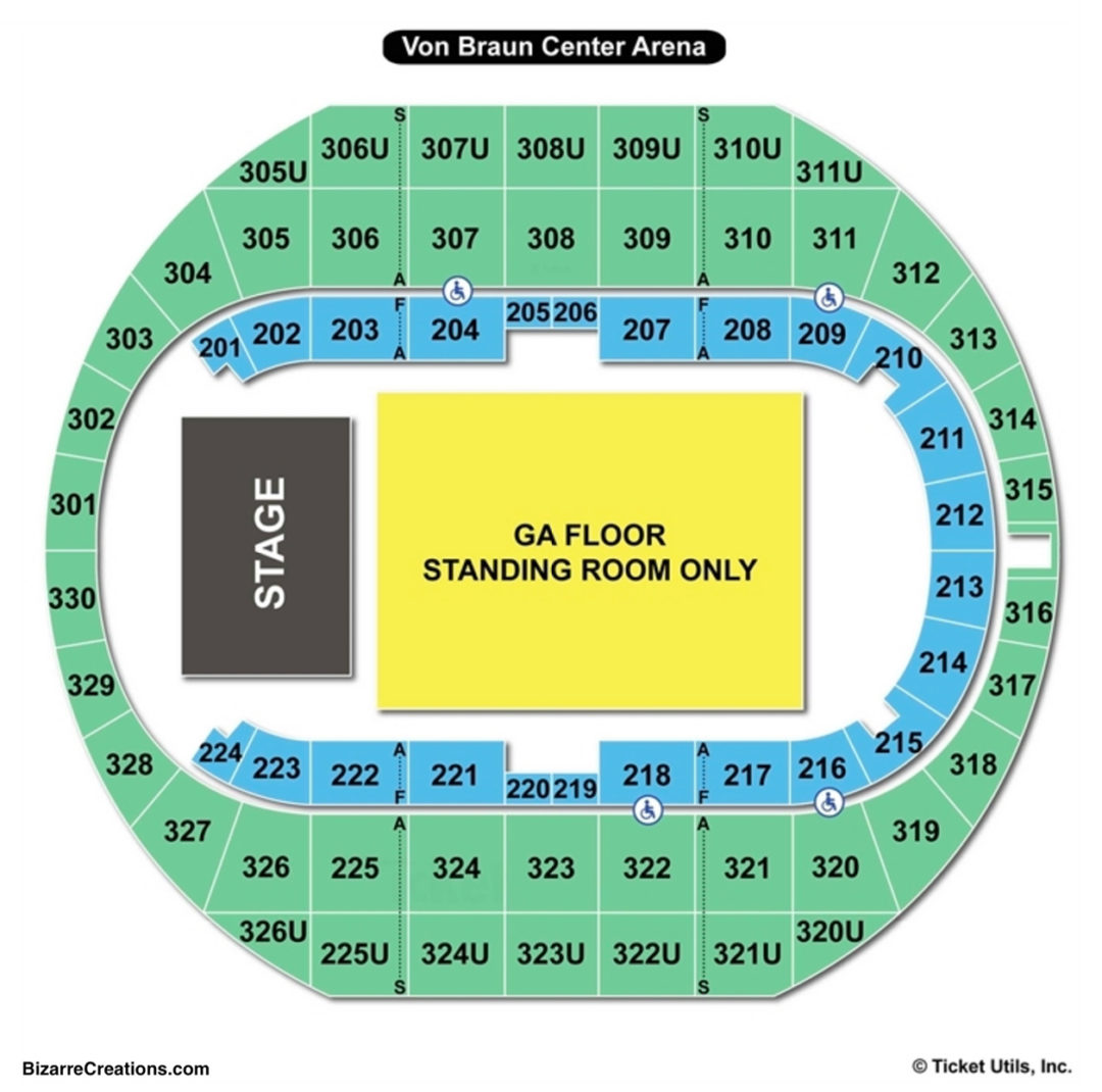 Von Braun Center Propst Arena Seating Chart Seating Charts & Tickets